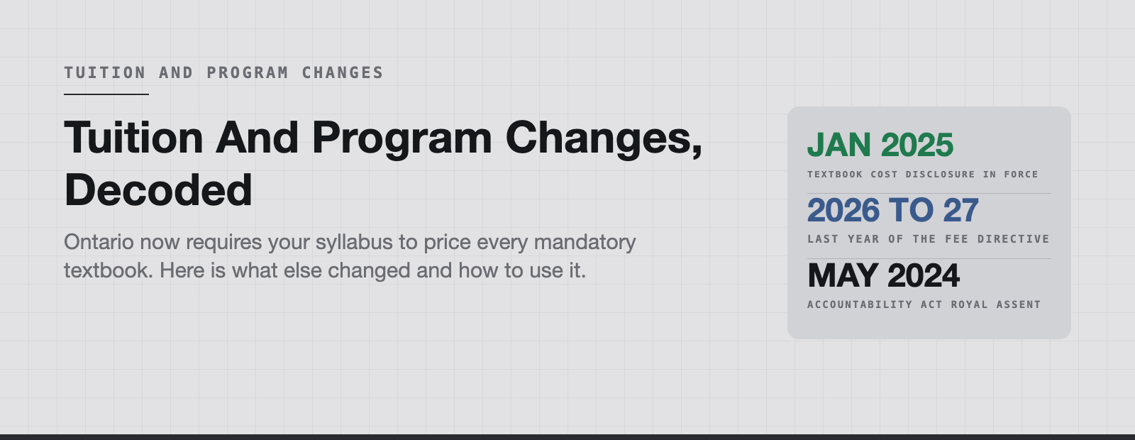 Tuition and Program Changes for the Coming Year, Decoded