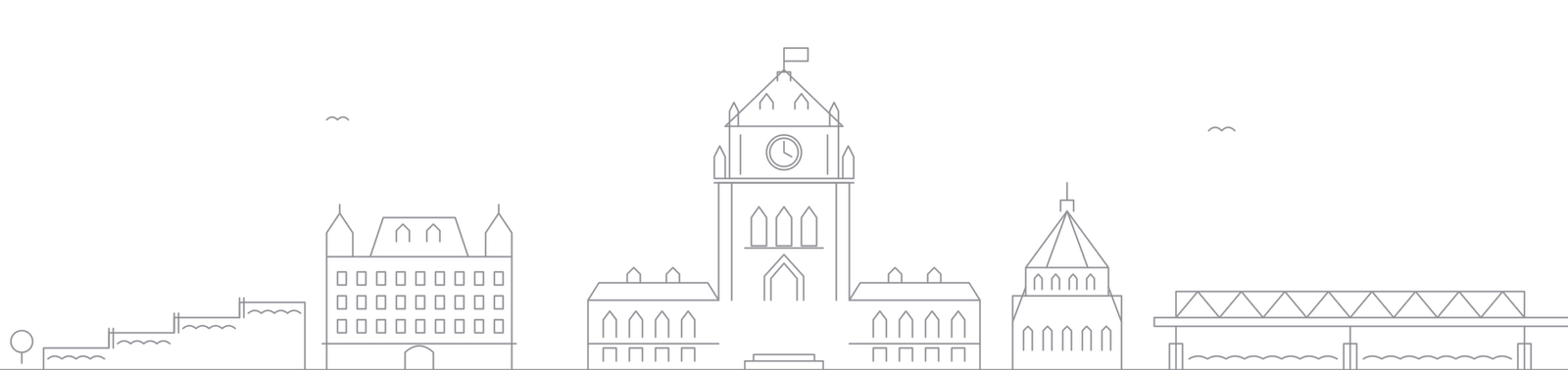Line drawing of Ottawa landmarks